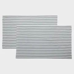 BASEMENT HOME - Set de 2 Paños Cocina Yarn Dyed Algodón Gris