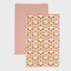 ROBERTA ALLEN - Pack 2 Paños De Cocina Block Print Algodón