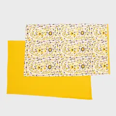 ROBERTA ALLEN - Paños De Cocina Block Print Algodón Amarillo Set X2
