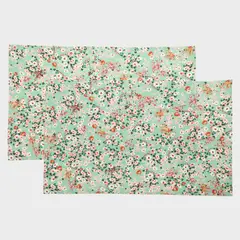BASEMENT HOME - Set de 2 Paños de Cocina Micro Flor Verde