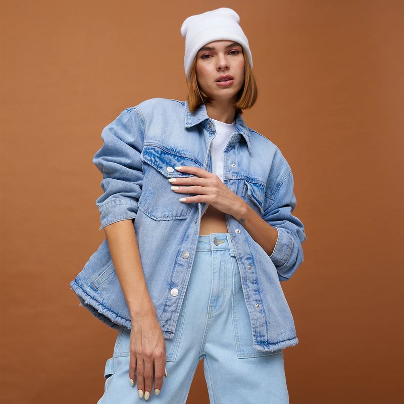 Falabella Chaqueta De Jean Blanca Mujer Chaqueta Denim Chaquetas