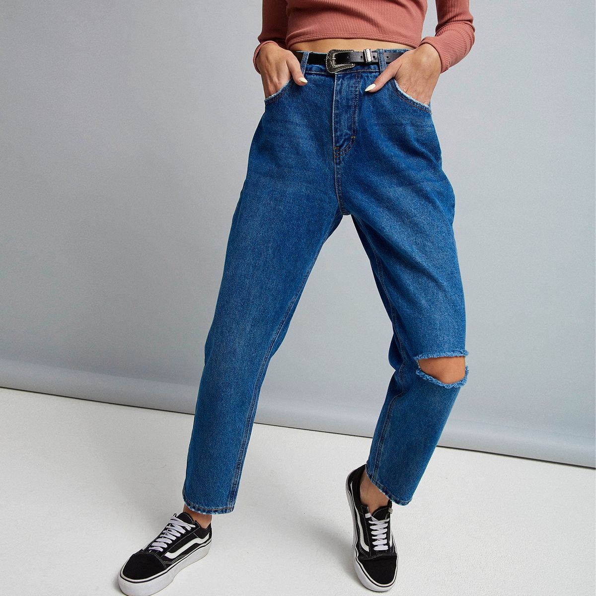 AMERICANINO - Americanino Jeans Mom Tiro Alto Mujer