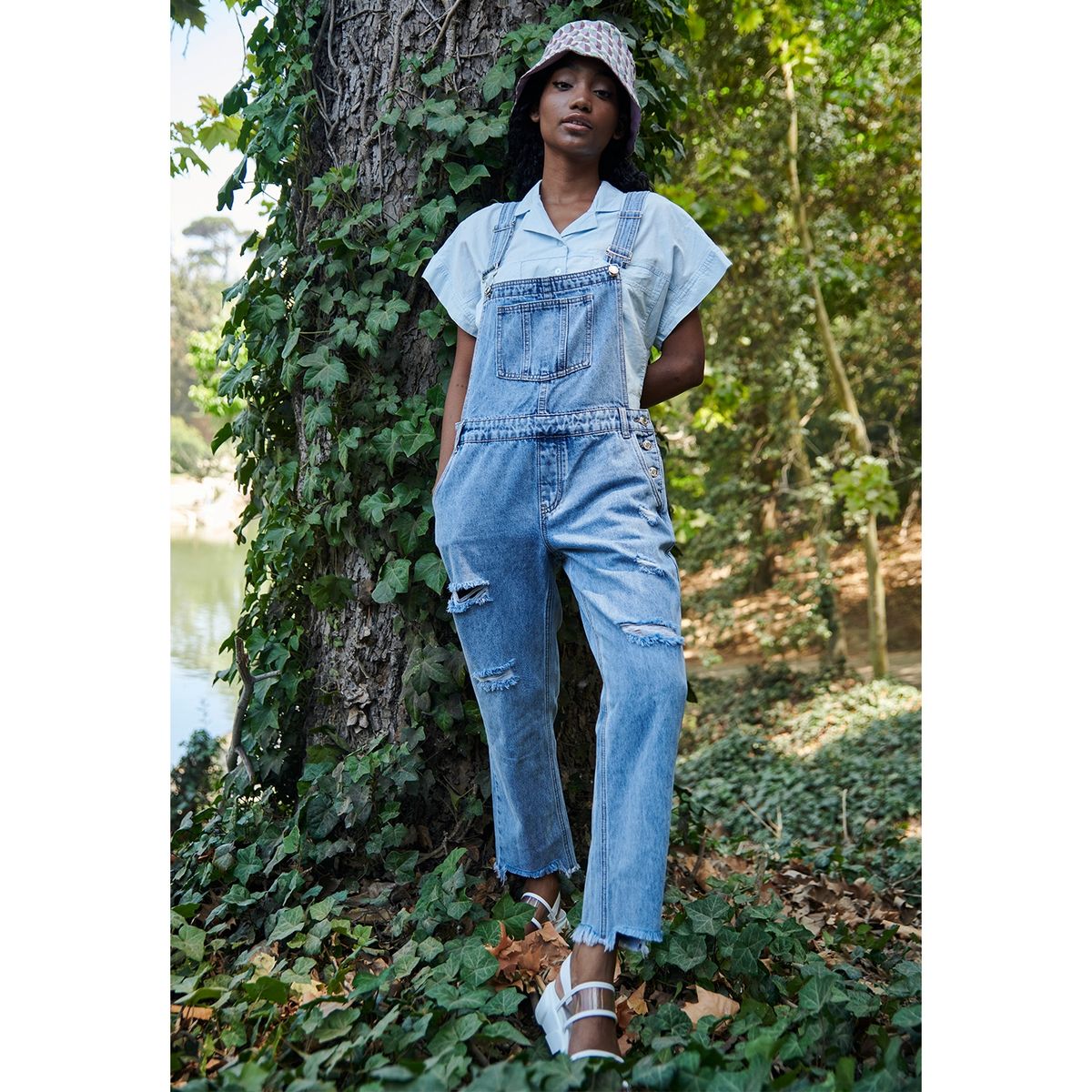 SYBILLA - Sybilla Jardinera Straight Tiro Medio Mujer