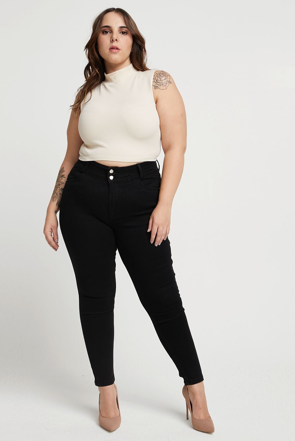 MOSSIMO - Jeans Skinny Tiro Alto Algodón Mujer Mossimo