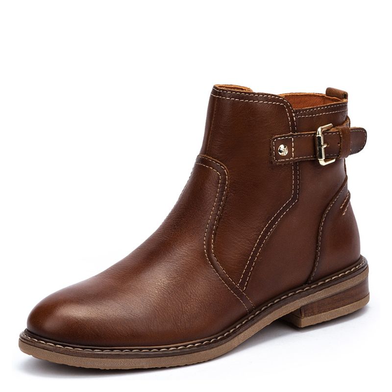 PIKOLINOS - Bota Vaquera Mujer Cuero Café Pikolinos