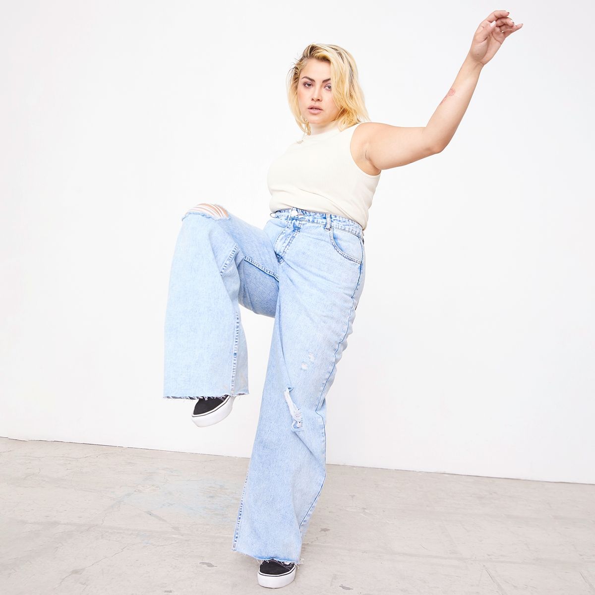 AMERICANINO - Jeans Wide Leg Tiro Alto Mujer Americanino