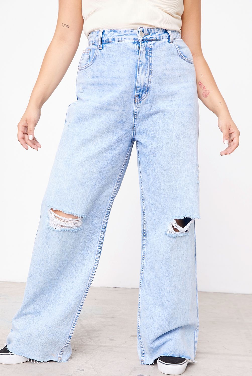 AMERICANINO - Jeans Wide Leg Tiro Alto Mujer Americanino