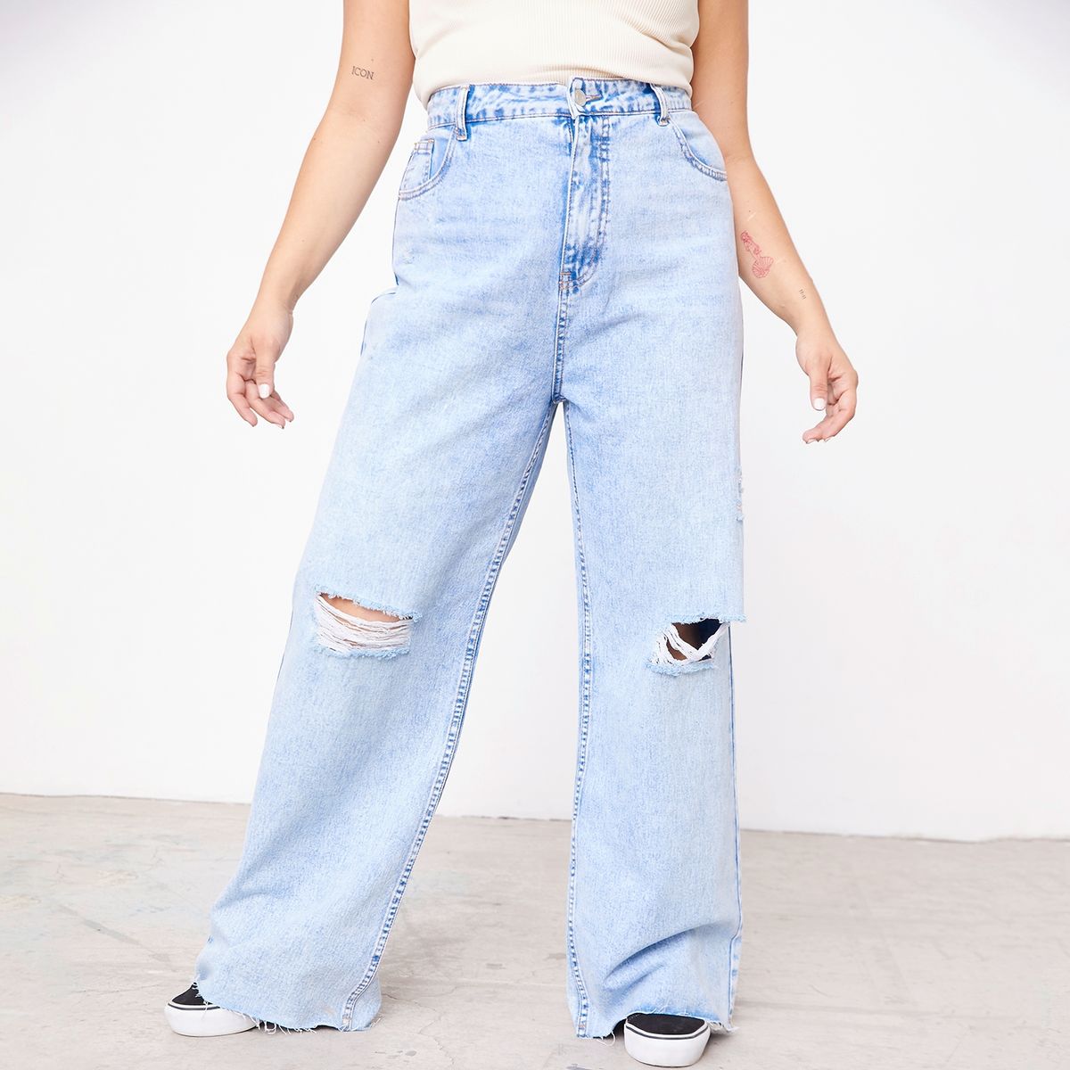 AMERICANINO - Jeans Wide Leg Tiro Alto Mujer Americanino