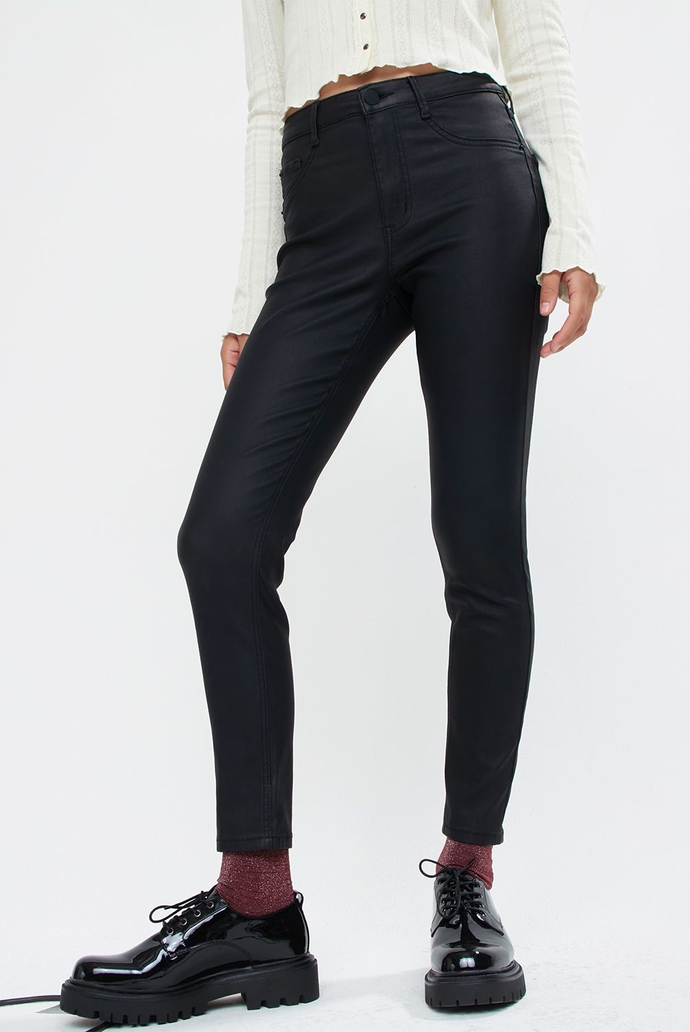 AMERICANINO - Pantalón Leggins Eco Cuero Tiro Alto Mujer