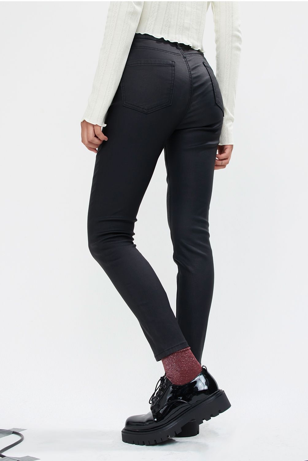 AMERICANINO - Pantalón Leggins Eco Cuero Tiro Alto Mujer