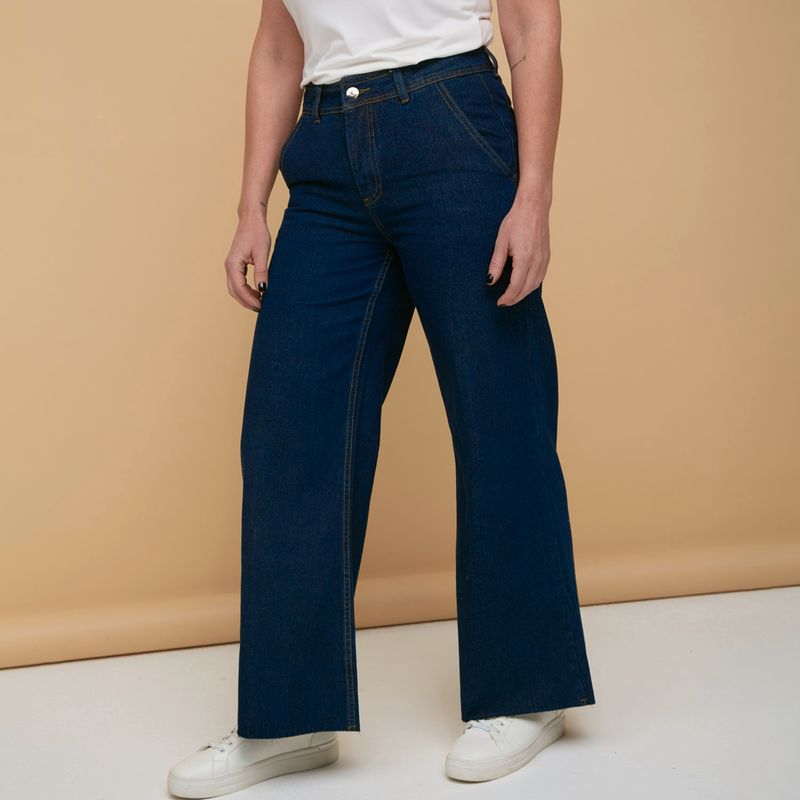 S COCCI - Jeans S.cocci Wide Leg Tiro Alto Mujer Algodón