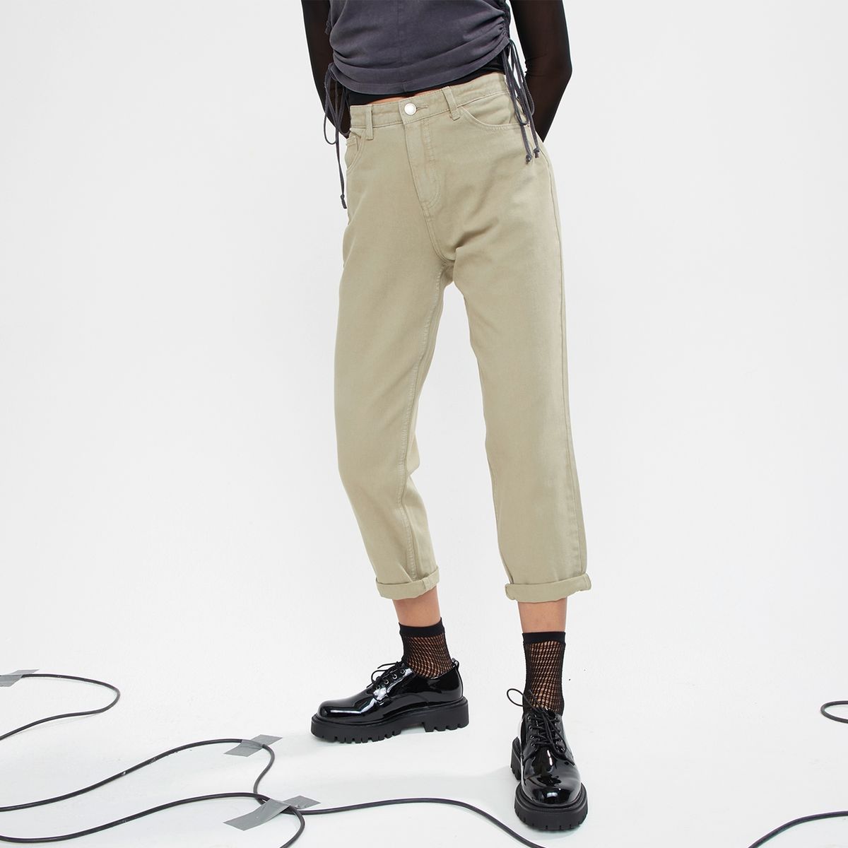 AMERICANINO - Jeans Mom Tiro Alto Mujer