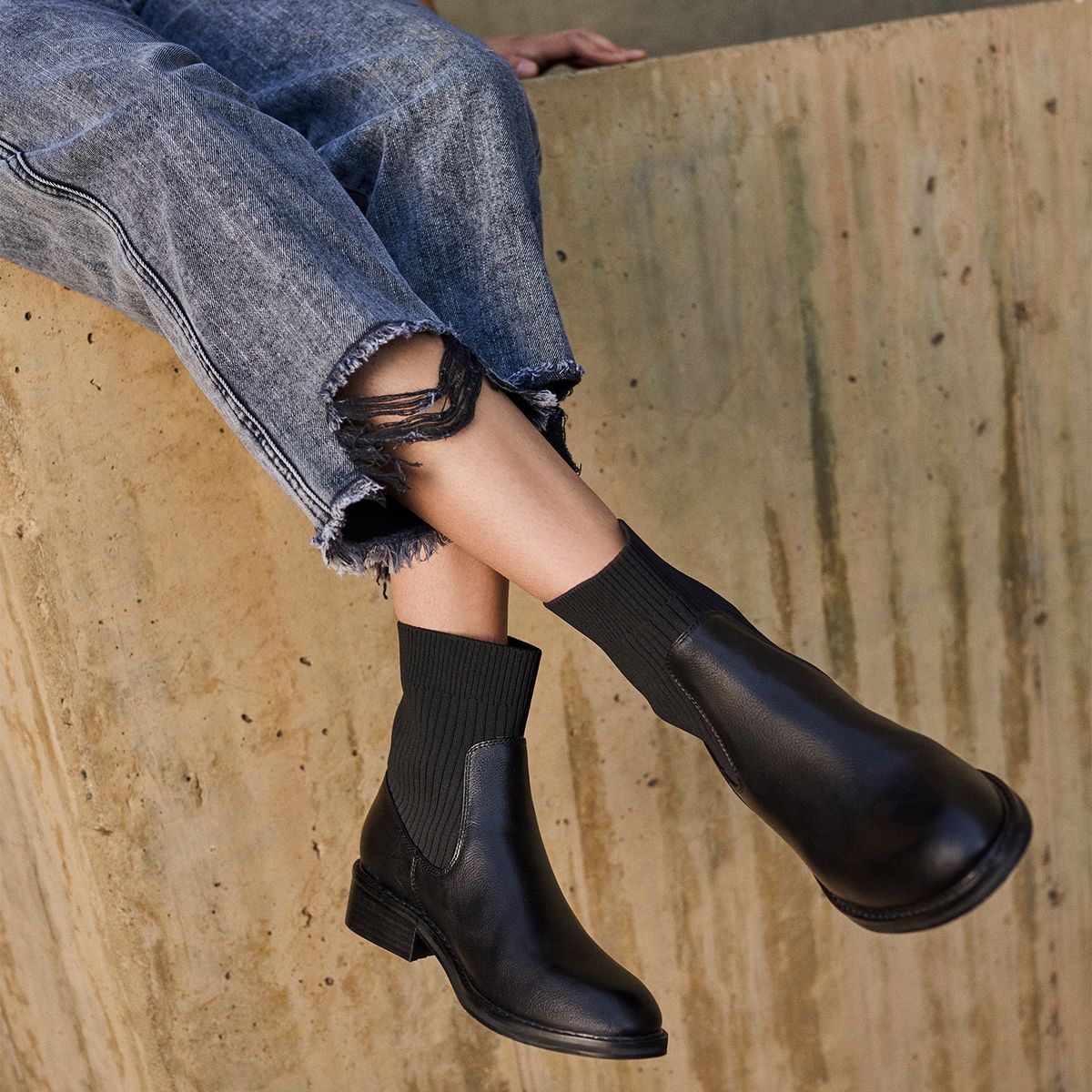 BASEMENT - Botín Mujer Negro Basement