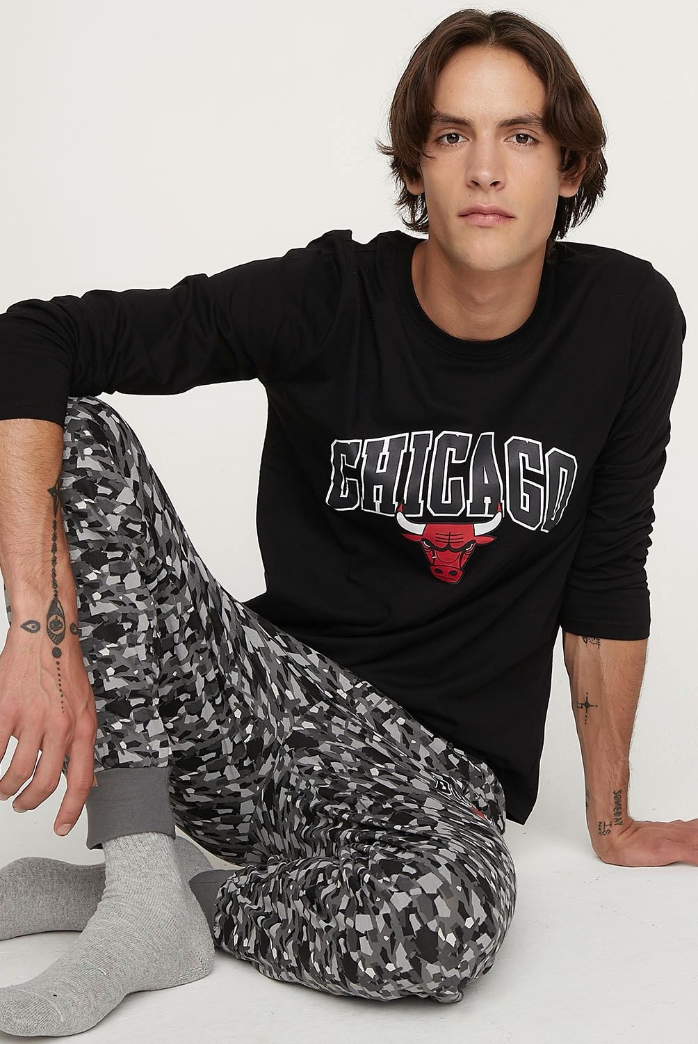 NBA - Pijama Manga Larga Algodón Hombre Nba