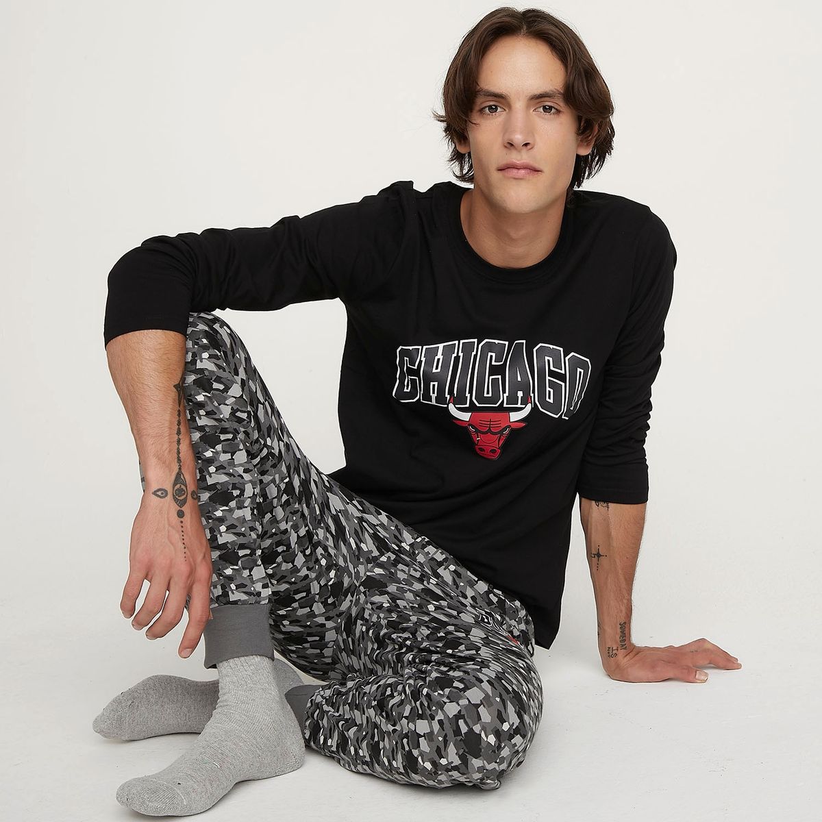 NBA - Pijama Manga Larga Algodón Hombre Nba