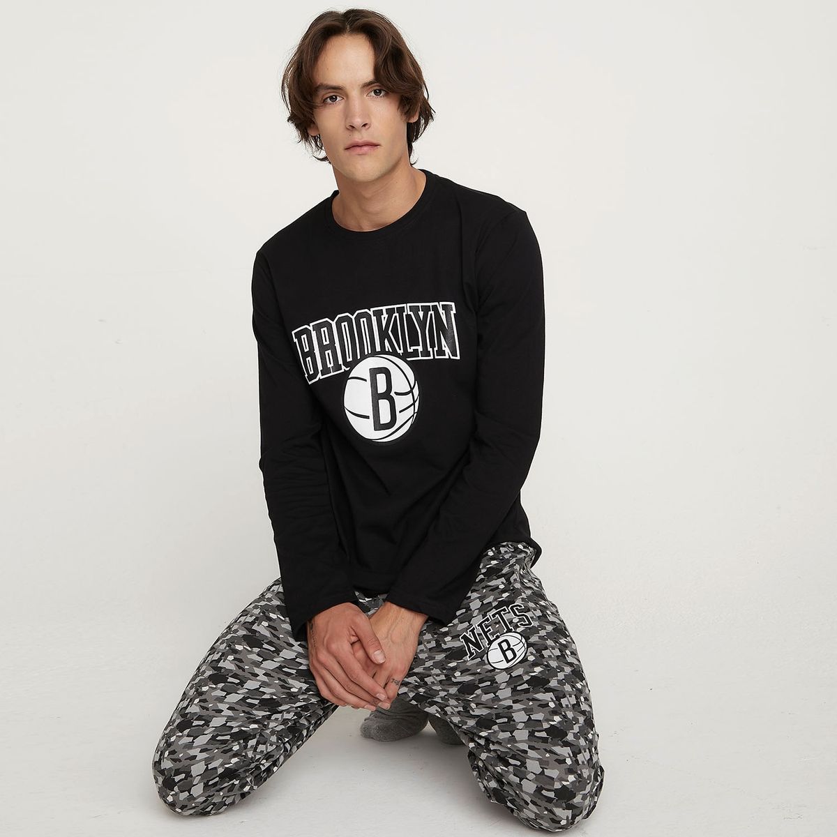 NBA - Pijama Manga Larga Algodón Hombre Nba