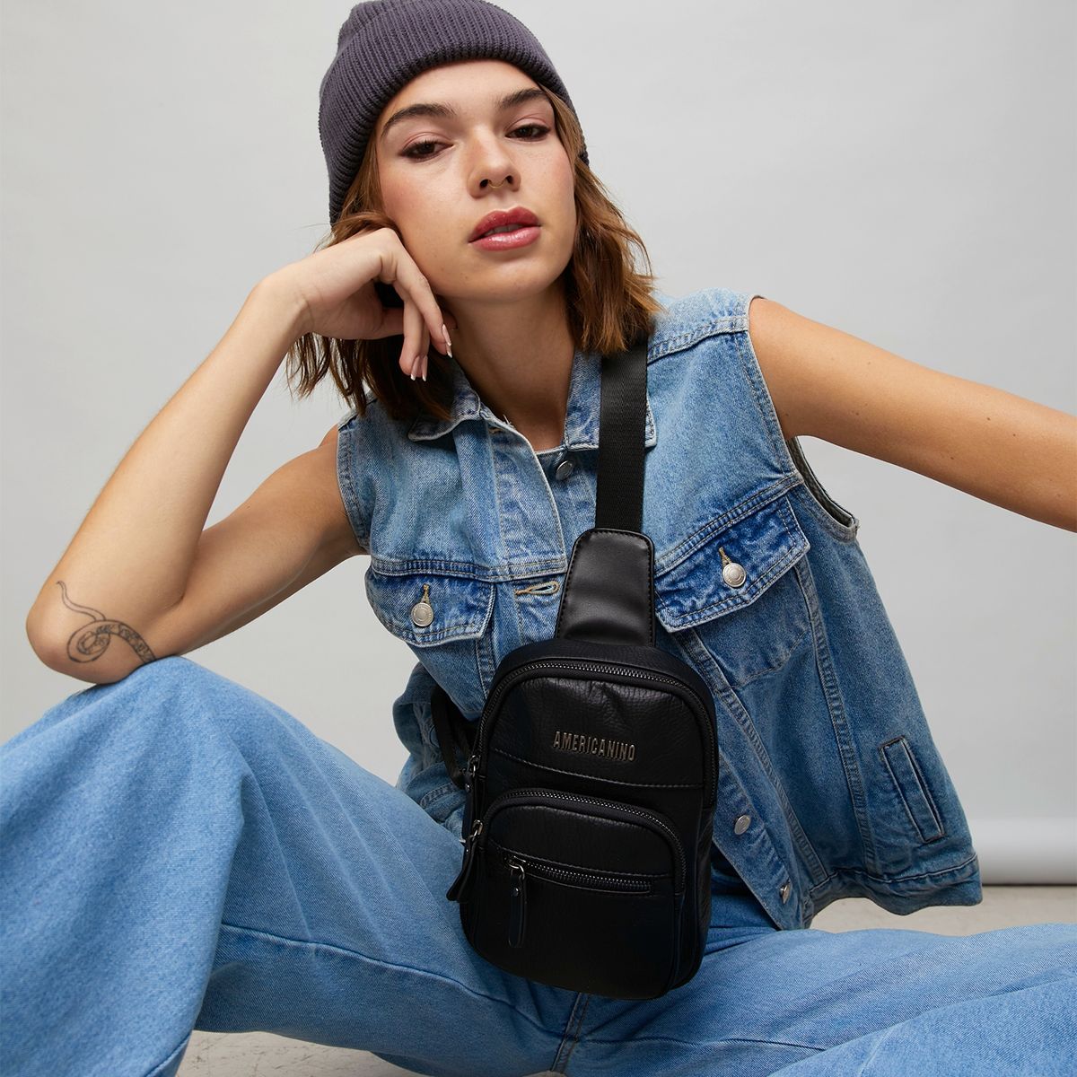 AMERICANINO - Americanino Banano Cruzado Slim Bag Bandolera Mujer