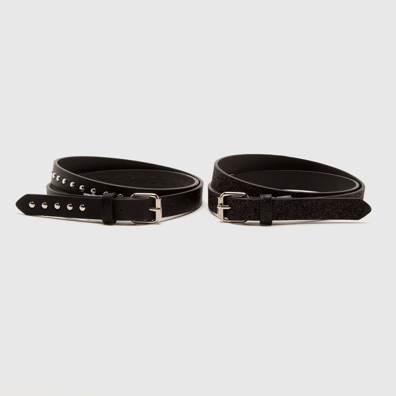 SYBILLA - Sybilla Pack 2 Cinturones Negros Mujer