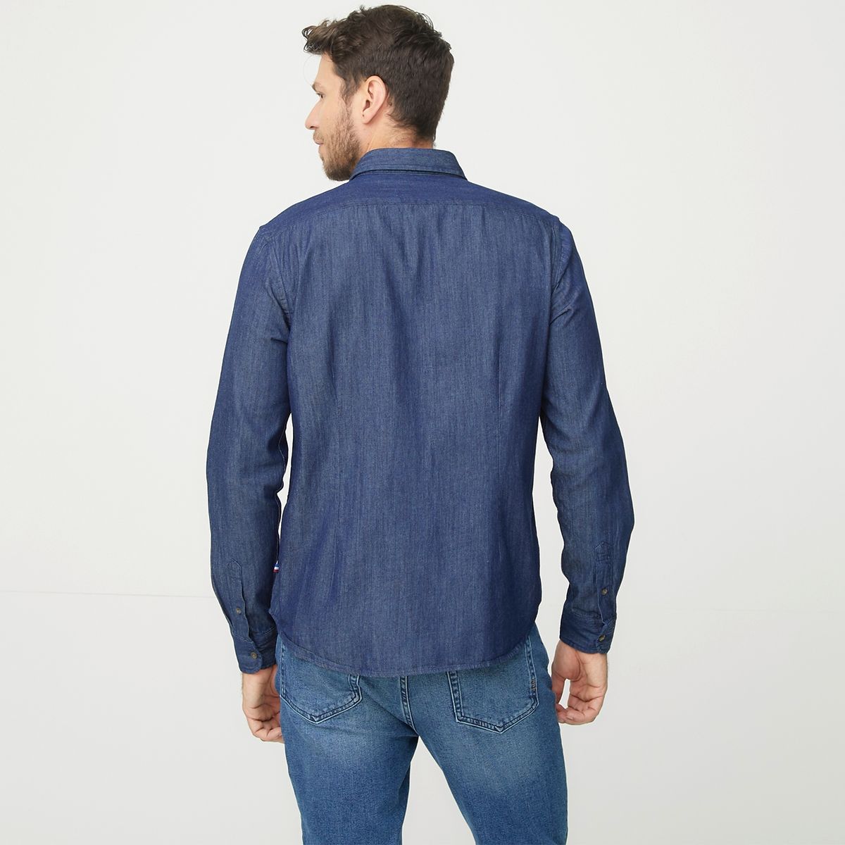 WOLF&HANK - Wolf & Hank Camisa Manga Larga Denim Slim Fit Hombre