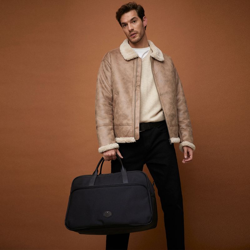 WOLF&HANK - Bolso de Mano Negro Hombre Wolf&Hank
