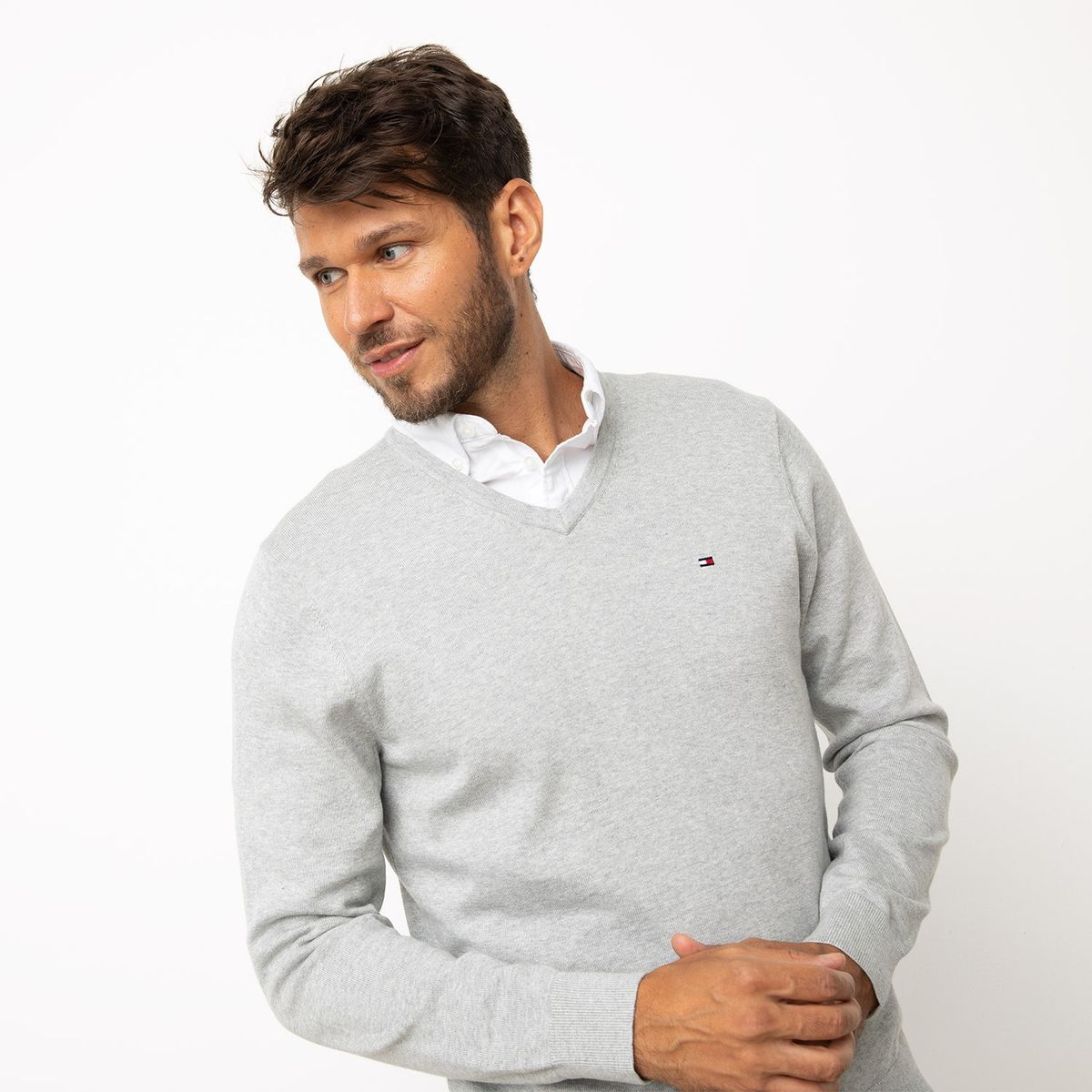 TOMMY HILFIGER - Sweater Cuello V Algodón Hombre Tommy Hilfiger