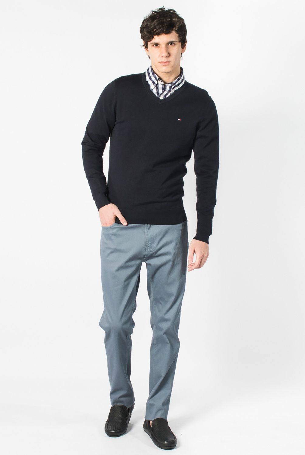 TOMMY HILFIGER - Sweater Cuello V Algodón Hombre Tommy Hilfiger