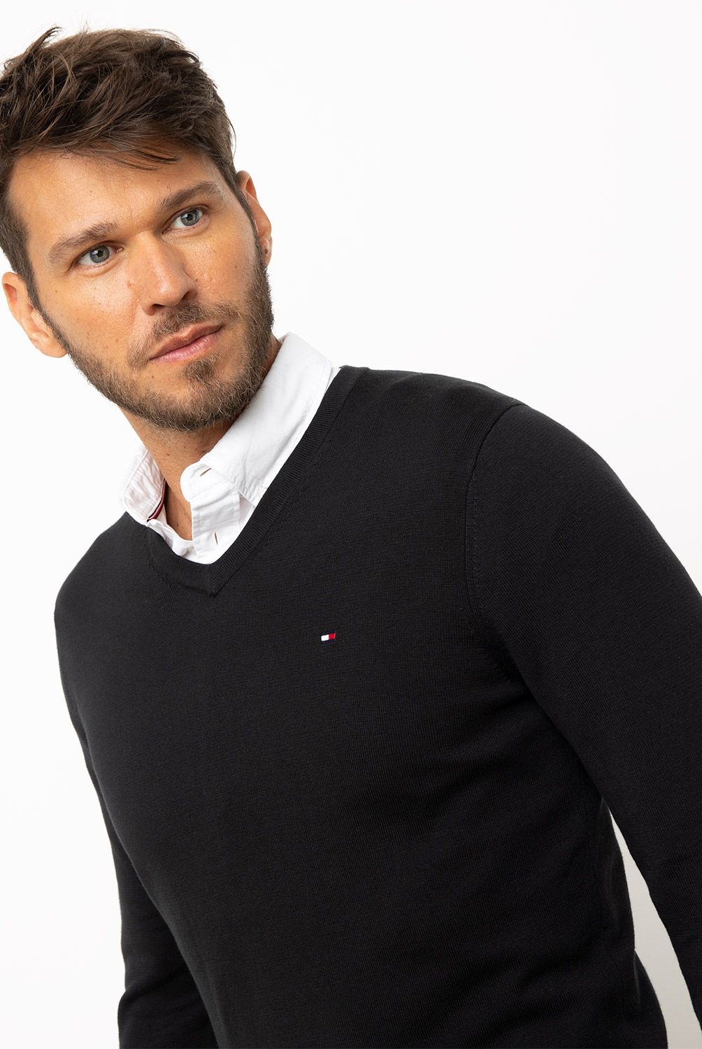 TOMMY HILFIGER - Sweater Cuello V Algodón Hombre Tommy Hilfiger