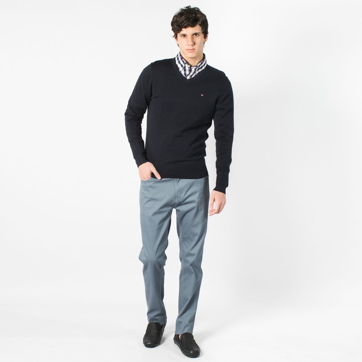 TOMMY HILFIGER - Sweater Cuello V Algodón Hombre Tommy Hilfiger