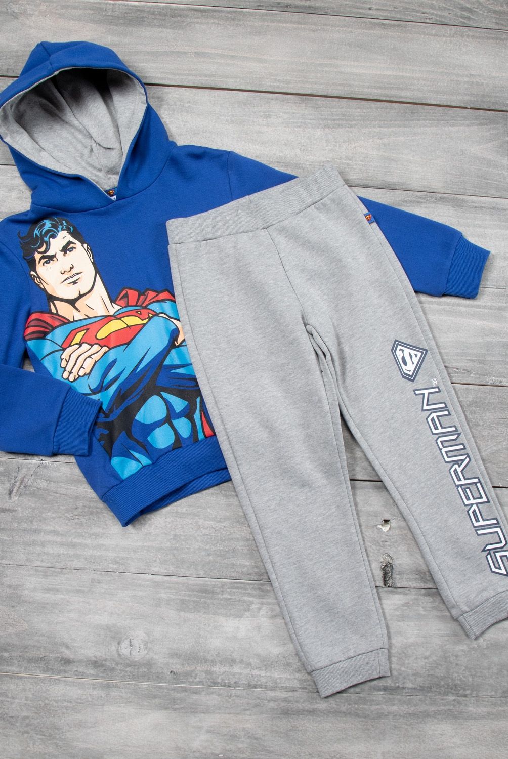 DC ORIGINALS - Conjunto Polerón Con Capucha + Pantalón De Buzo Superman Algodón afranelado Niño