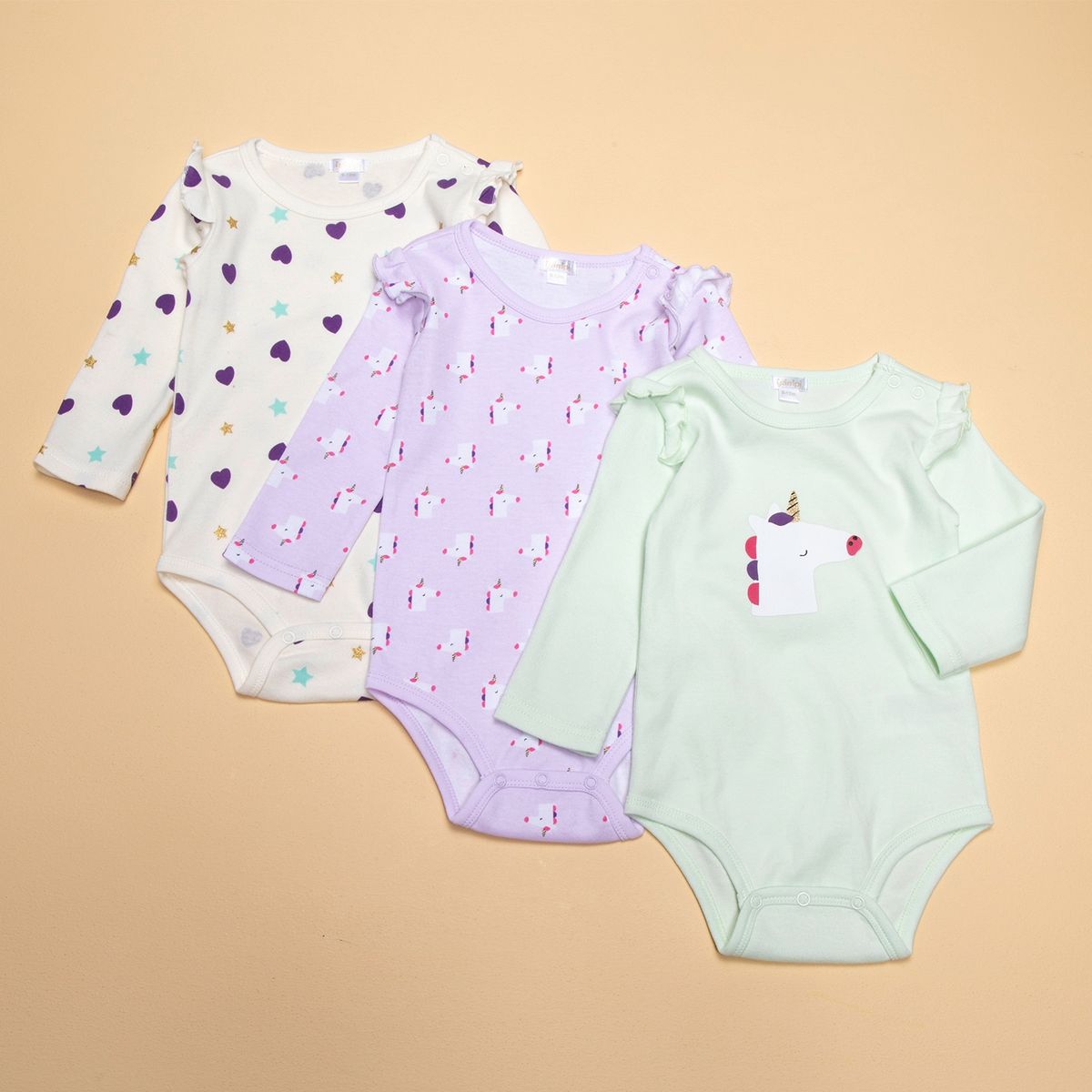 YAMP - Bodys Pack de 3 unidades Algodón Bebé niña