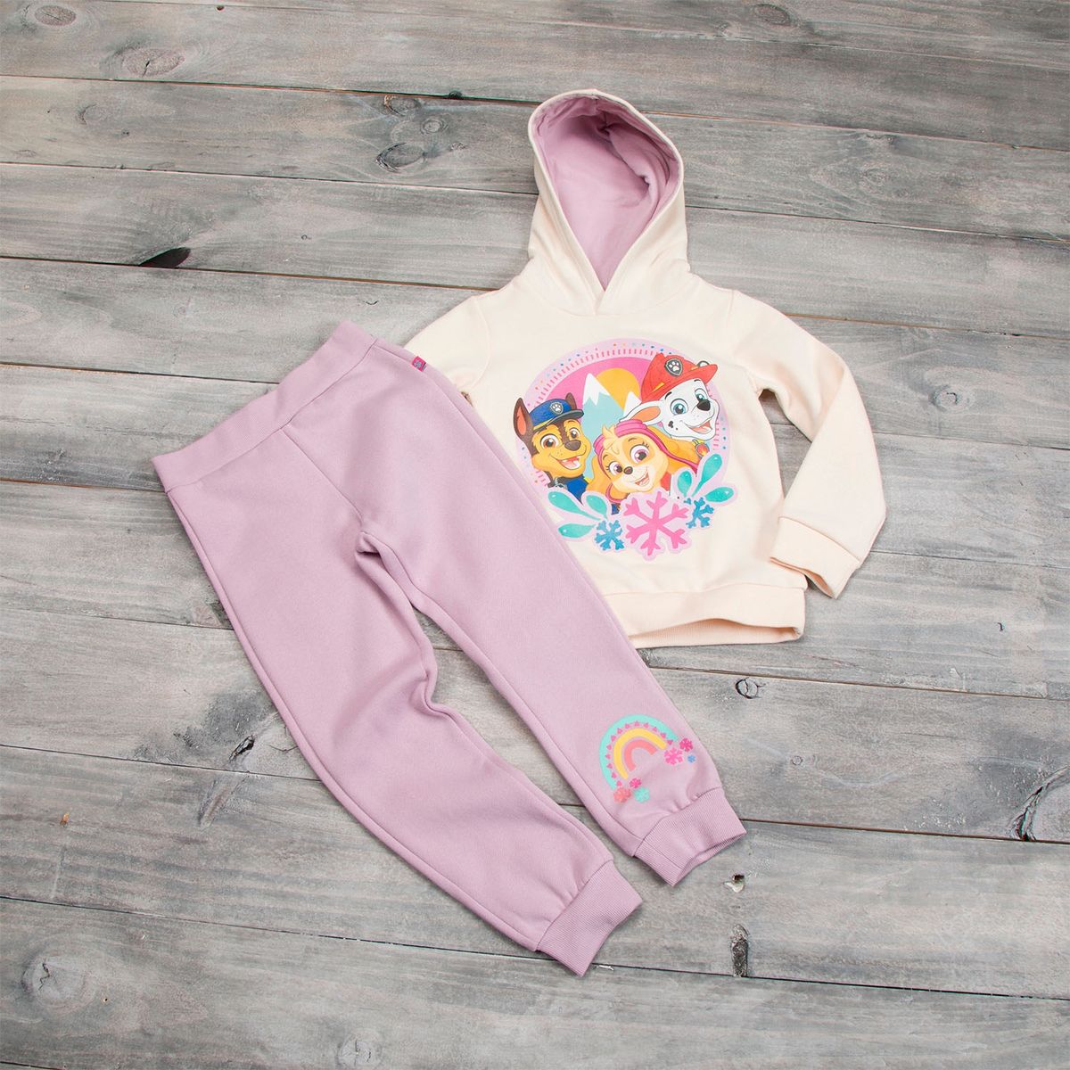 PAW PATROL - Conjunto Polerón Con Capucha + Pantalón De Buzo Paw Patrol Algodón afranelado Niña