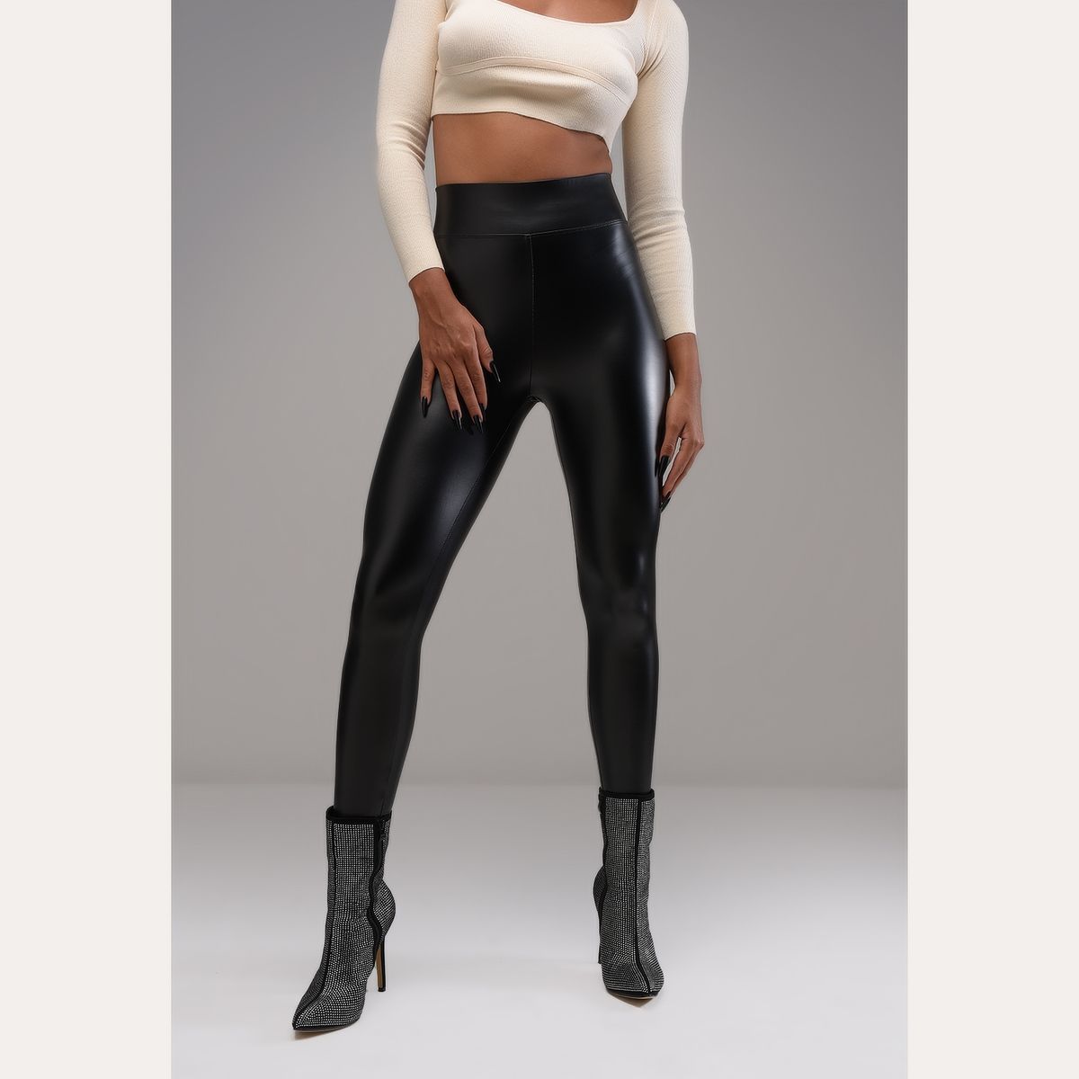 DAHLA - Dahla Pantalón Leggins Tiro Alto Ecocuero Mujer