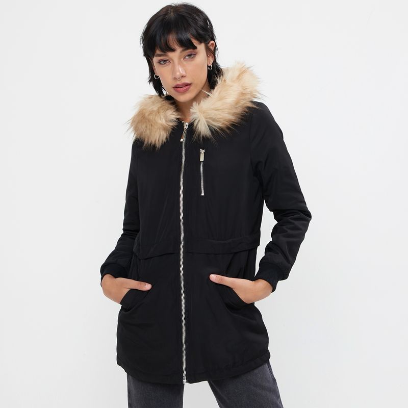 Parka Chaquetas Gorro Pelo Mujer Chaqueta Larga Acolchada Abrigo