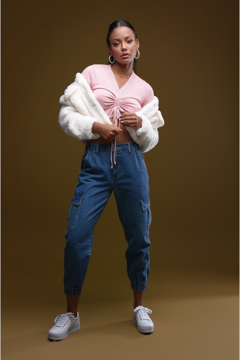 DAHLA - Dahla Jeans Jogger Tiro Alto Algodón Mujer