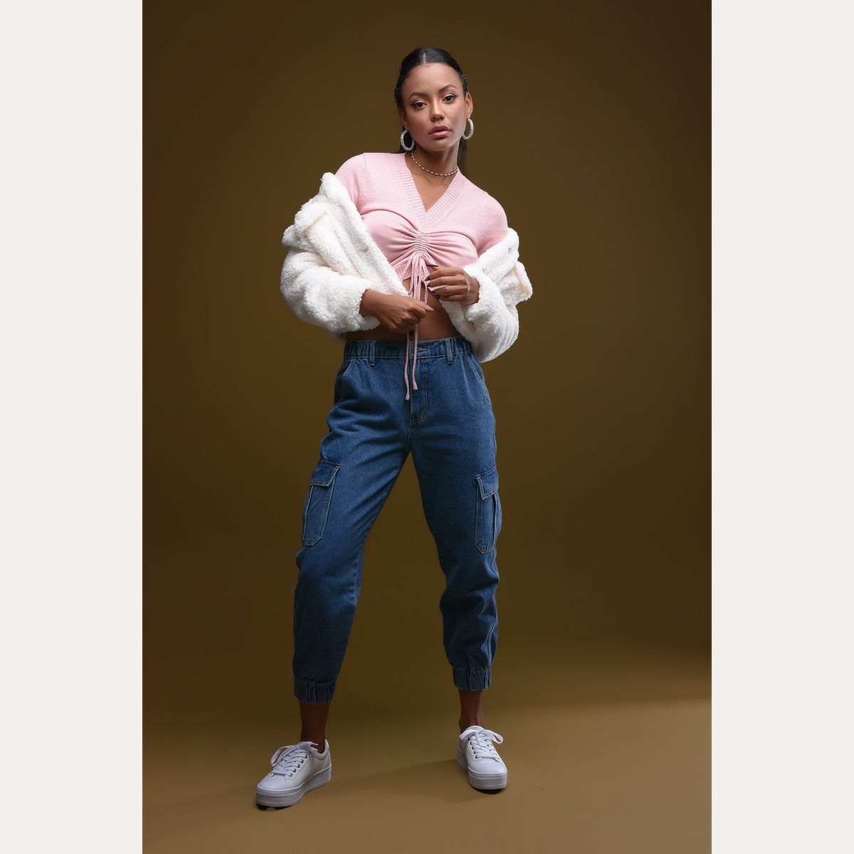 DAHLA - Dahla Jeans Jogger Tiro Alto Algodón Mujer