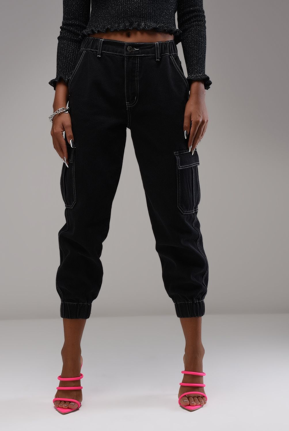 DAHLA - Dahla Jeans Jogger Tiro Alto Algodón Mujer