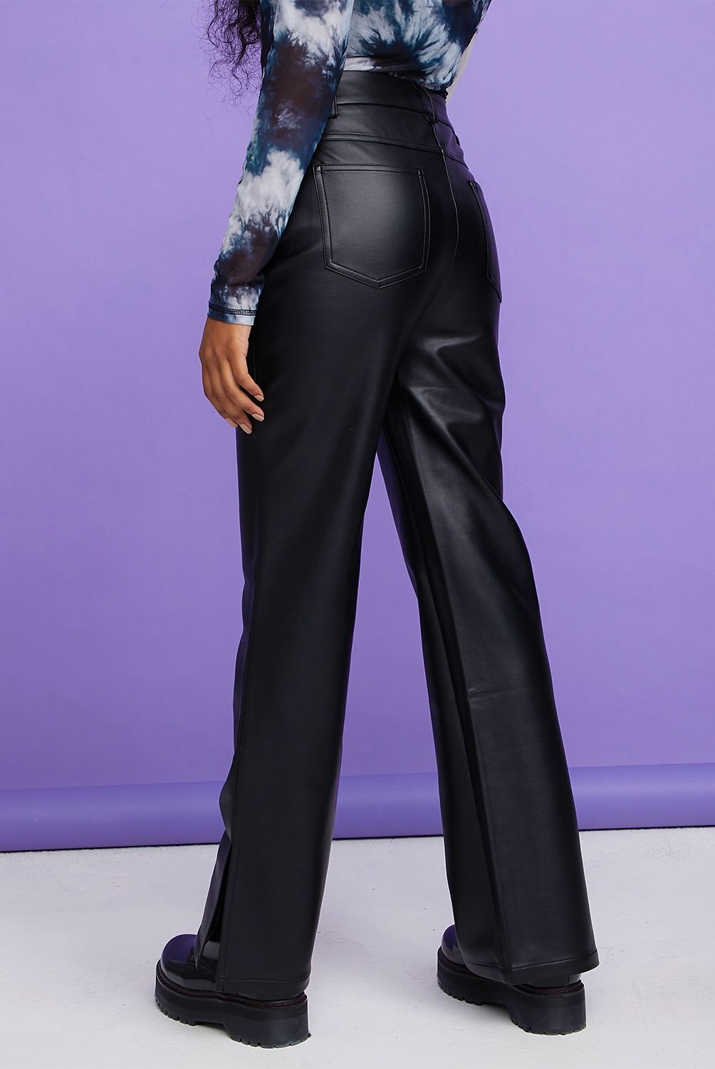 SYBILLA - Sybilla Pantalón Ecocuero Flare Tiro Medio Mujer