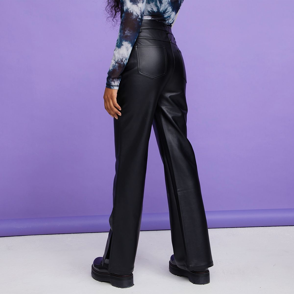 SYBILLA - Sybilla Pantalón Ecocuero Flare Tiro Medio Mujer