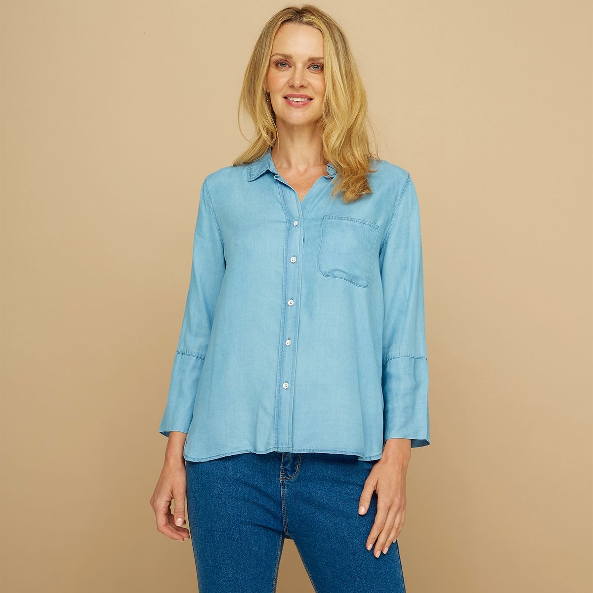 NEWPORT - Newport Blusa Manga Larga Tencel  Mujer