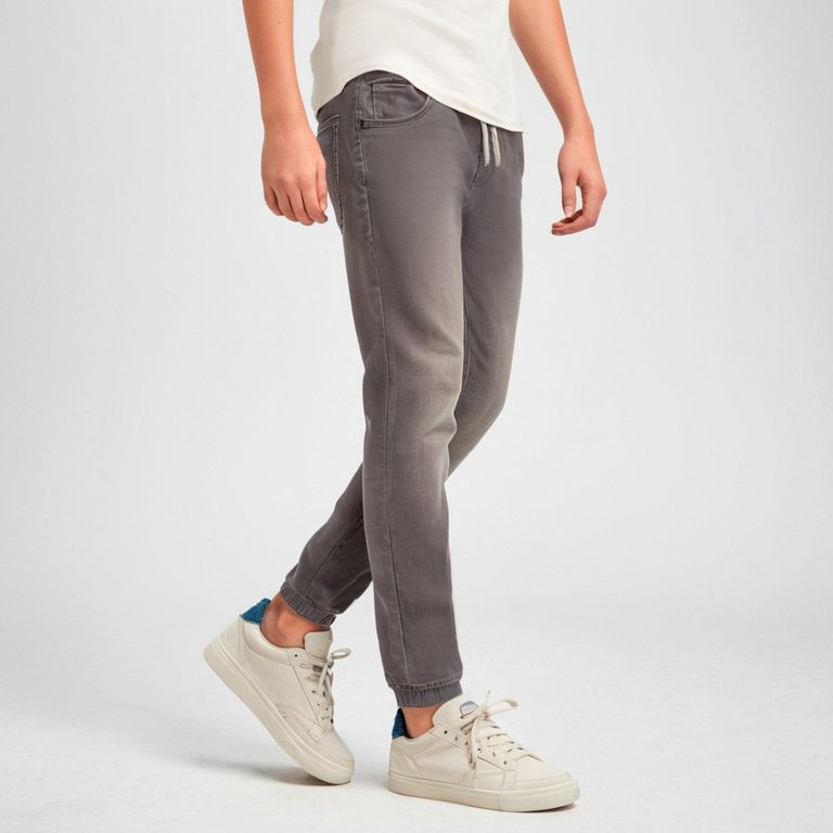 Jeans Jogger Niño Denim Algodón Cintura Elástica