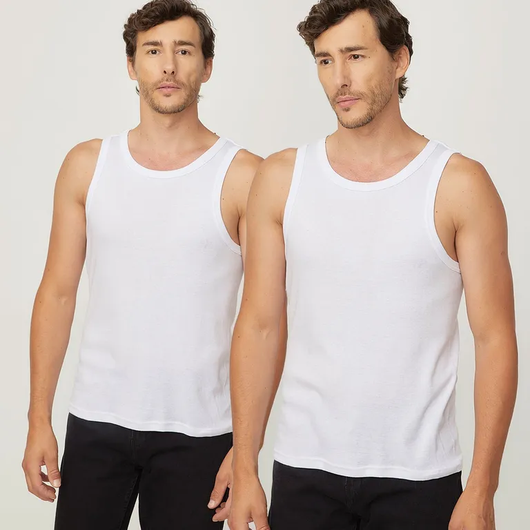 Pack De 2 Camisetas Sin Mangas Algodón Hombre
