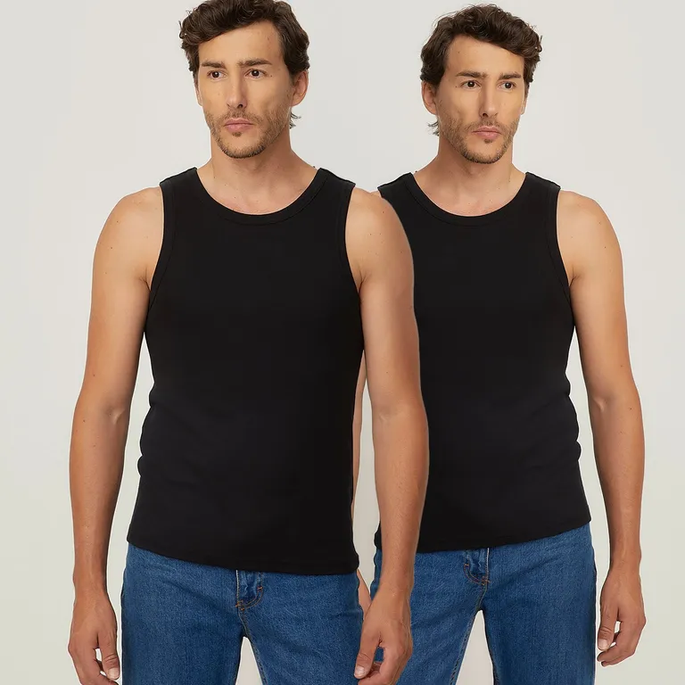 Pack De 2 Camisetas Sin Mangas Algodón Hombre
