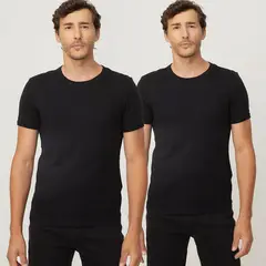 NEWPORT - Pack de 2 Camisetas Interiores Manga Corta Hombre Algodón