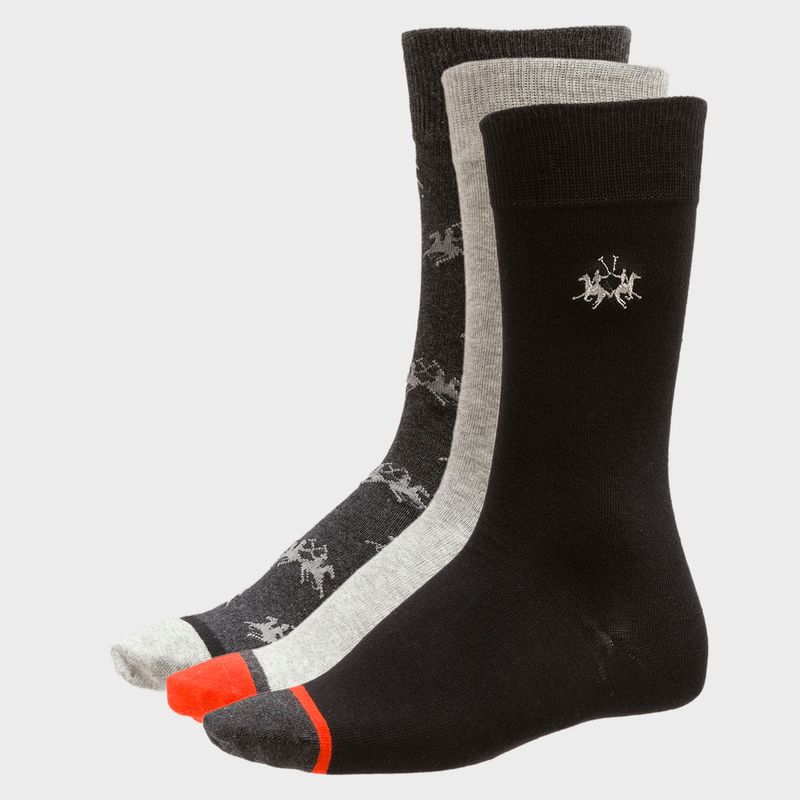 LA MARTINA - Pack 3 Calcetines De Vestir Algodón Premium Hombre La Martina
