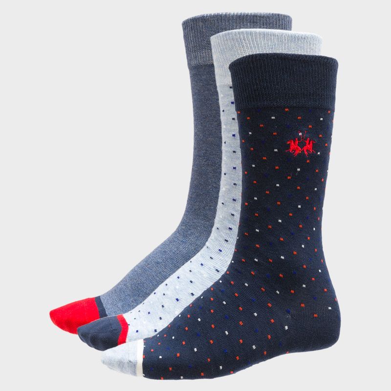 LA MARTINA - Pack 3 Calcetines De Vestir Algodón Premium Hombre La Martina