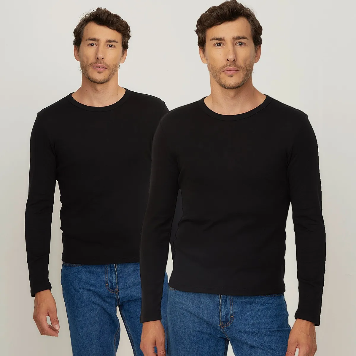 NEWPORT - Pack 2 Camisetas Interiores Newport Algodón Manga Larga Hombre