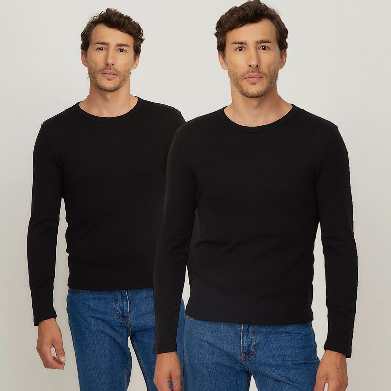 NEWPORT - Pack 2 Camisetas Interiores Newport Algodón Manga Larga Hombre