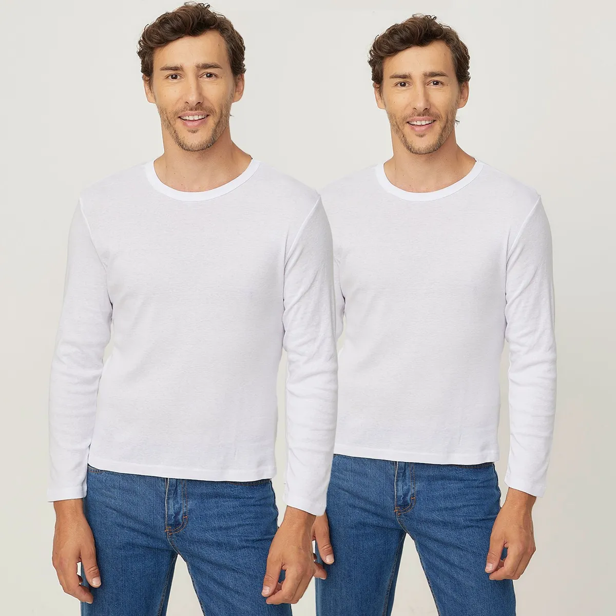 NEWPORT - Pack 2 Camisetas Interiores Newport Algodón Manga Larga Hombre