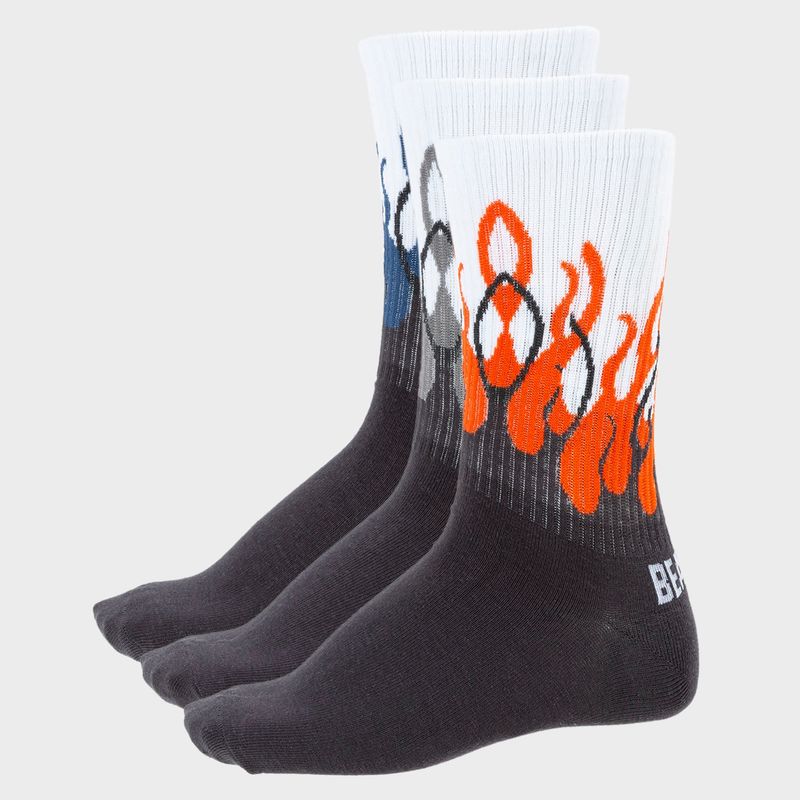 BEARCLIFF - Pack 3 Calcetines Deportivos Bearcliff Algodón Hombre Estampado