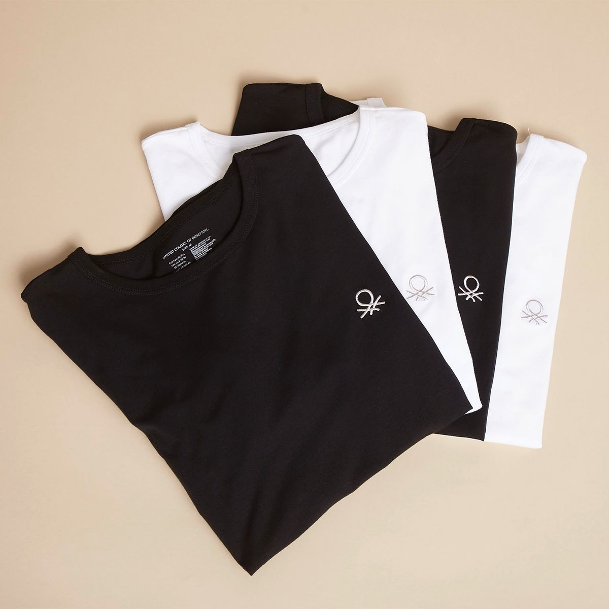 BENETTON - Benetton Pack de 4 Camisetas Hombre